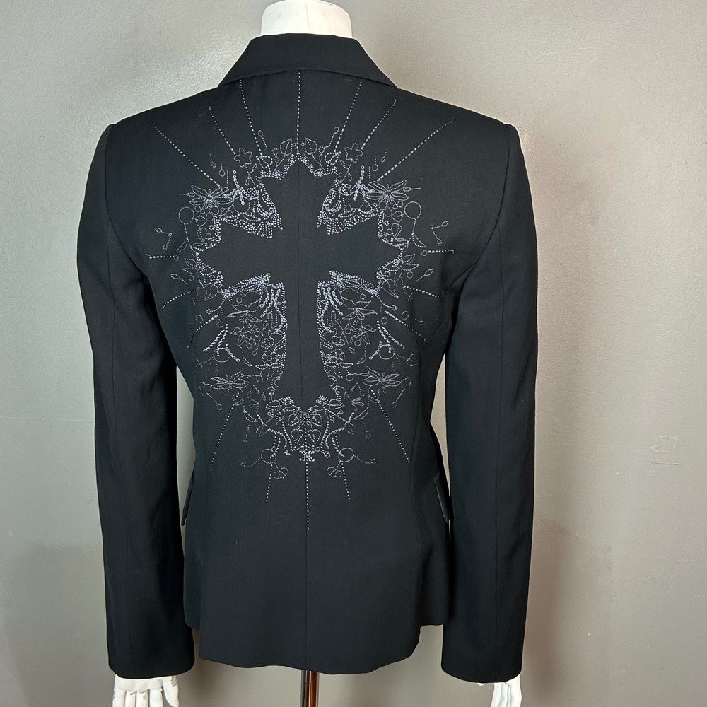 Goth Dark Academia Women's Blazer Size 6 Y2k Richmond X Wool Cross Italy